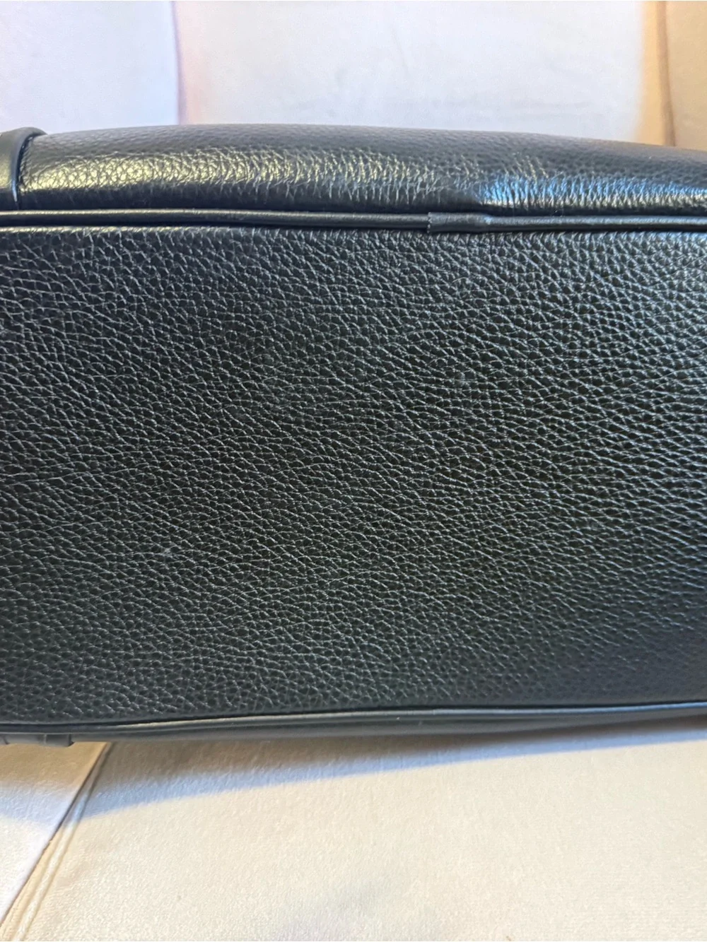 Coach Black Pebbled Leather Shoulder Tote with Silver Hardware